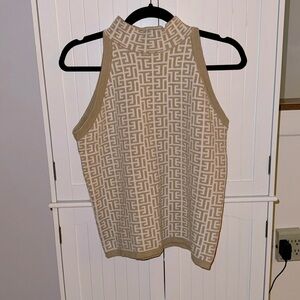 Mock neck sweater tank top